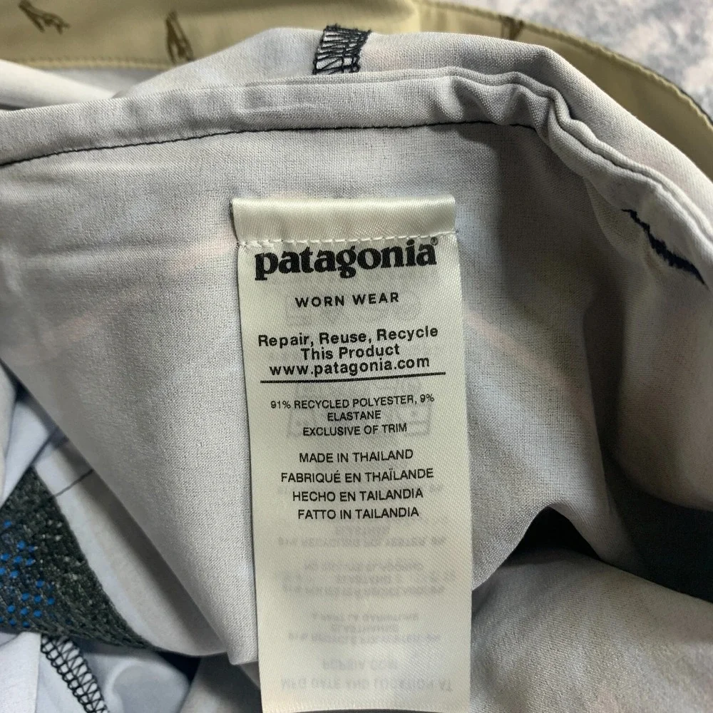 Patagonia Mens Board‎ Shorts 34 Blue Unlined Swim Trunks Geometric Outdoor